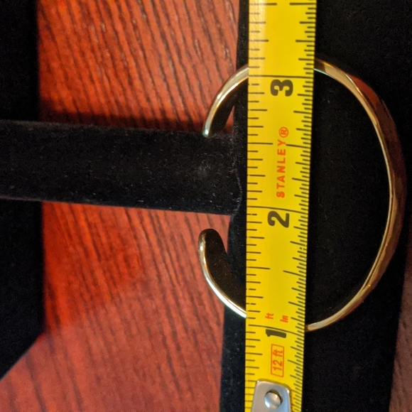 Bracelet Beveled Designed Goldtone Steel Children's Cuff - Picture 5 of 8